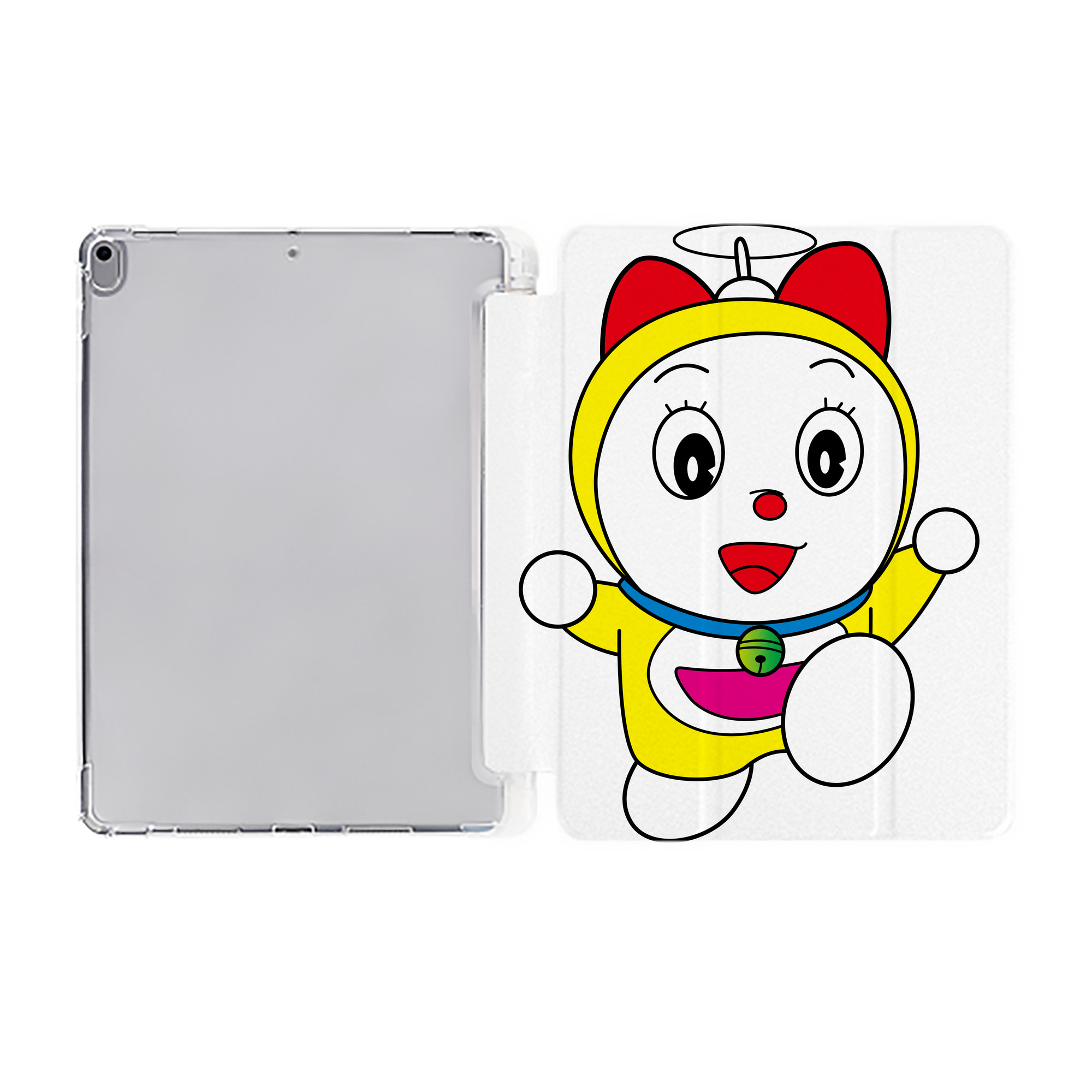 （画像用） ドラえもん ドラミ Doraemon Dorami IPad ケース ペン収納付き 三つ折りスタンド PUレザー×シリコン 対応機種9.5/10.5/10.9インチ